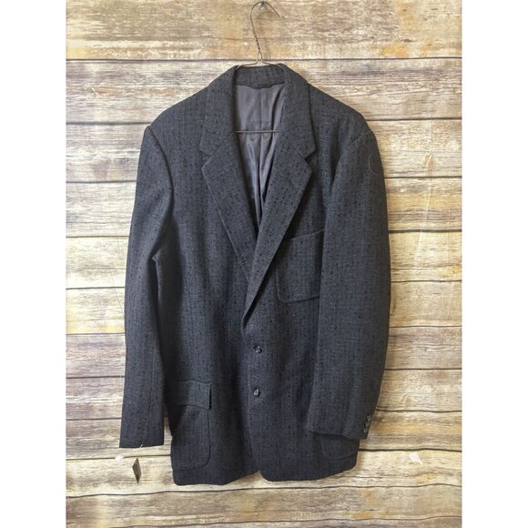 Vintage 1980s Schlesingers West New York Mens Blazer Jacket Size 40L Gray - Picture 5 of 5